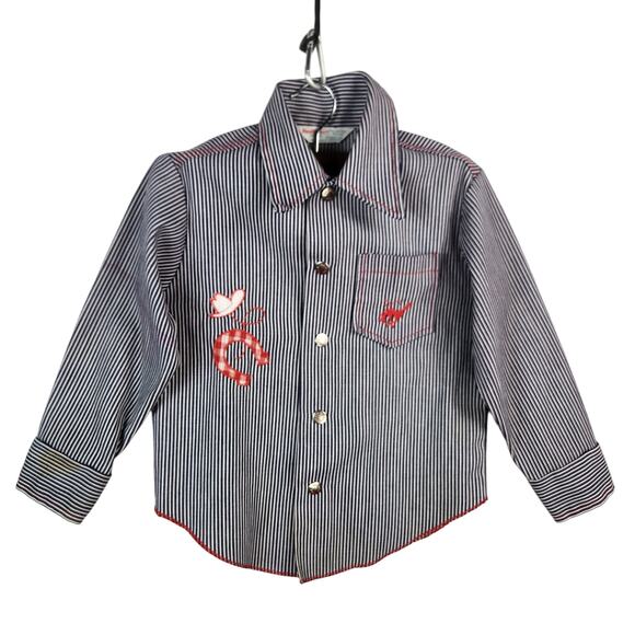Vintage Health-Tex Western Rockabilly Lightweight Cotton Stripped Jacket SZ 7T - Picture 1 of 16
